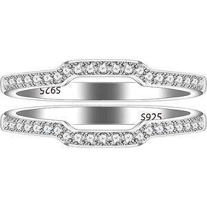 🆕 Women Silver Promise Rings Stackable Sterling Wedding Engagement Anniversary